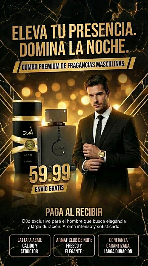 COMBO PERFUME CLUB DE NUIT (BESTIA NEGRA) 100 ML Y PERFUME ASAD 100 ML