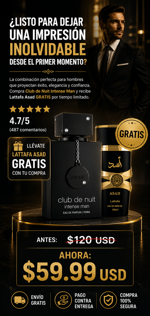 COMBO PERFUME CLUB DE NUIT (BESTIA NEGRA) 100 ML Y PERFUME ASAD 100 ML